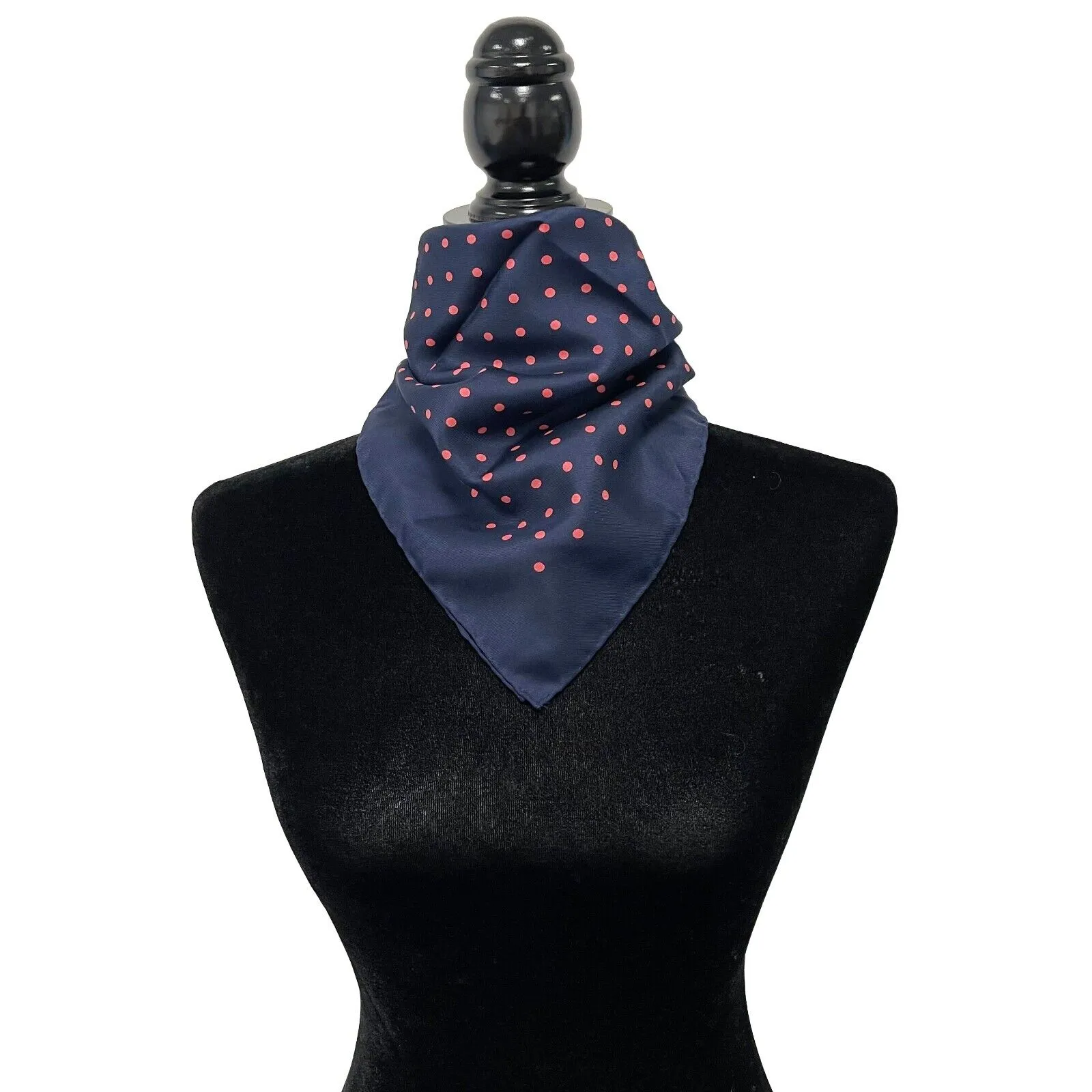 Hermes - Excellent - Paris Red Polka Dot Navy Blue Wrap - Blue/Pink - One Size
