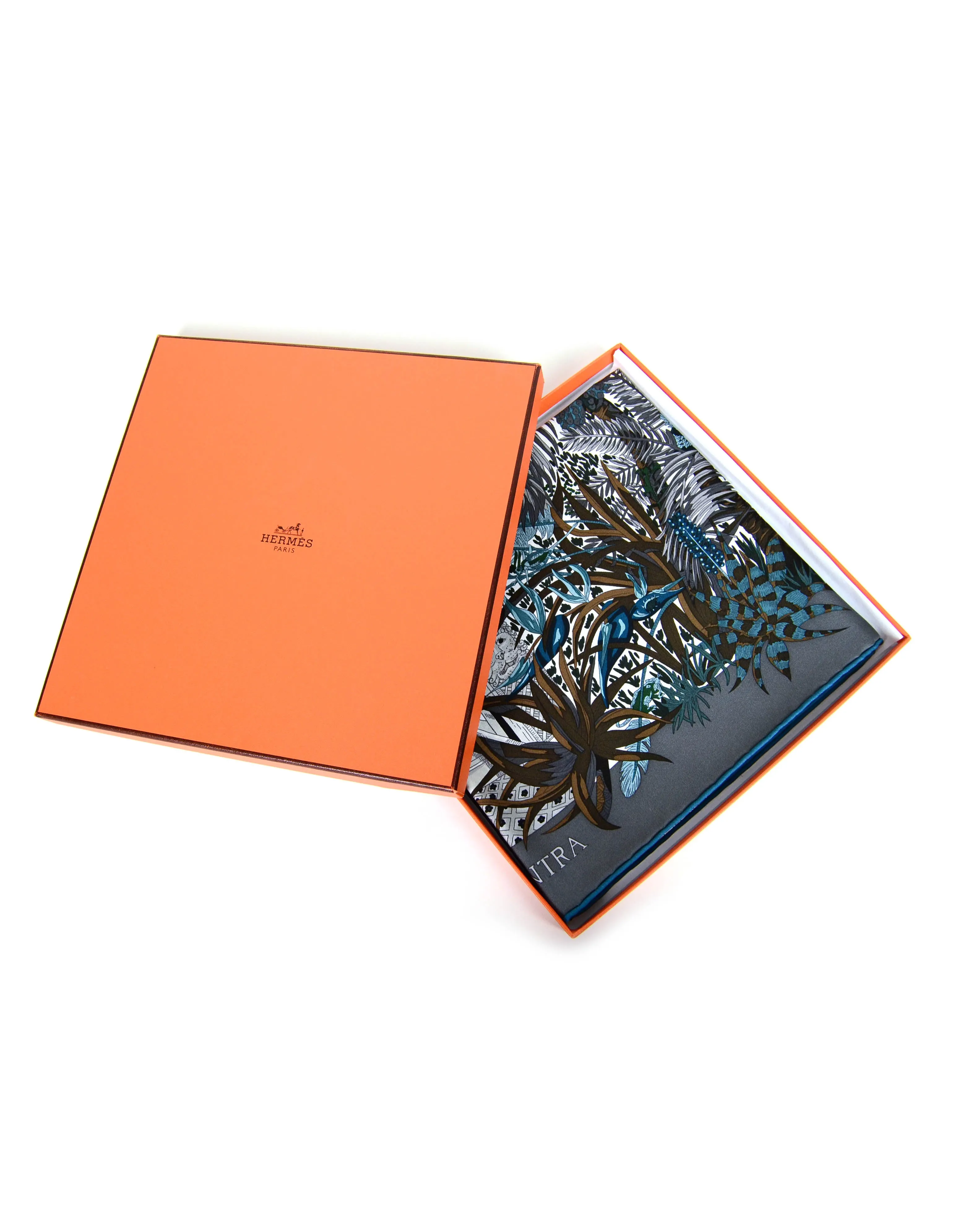 Hermes Gris/Bleu Glacier/Vert Jardin a Sintra 90cm Silk Scarf