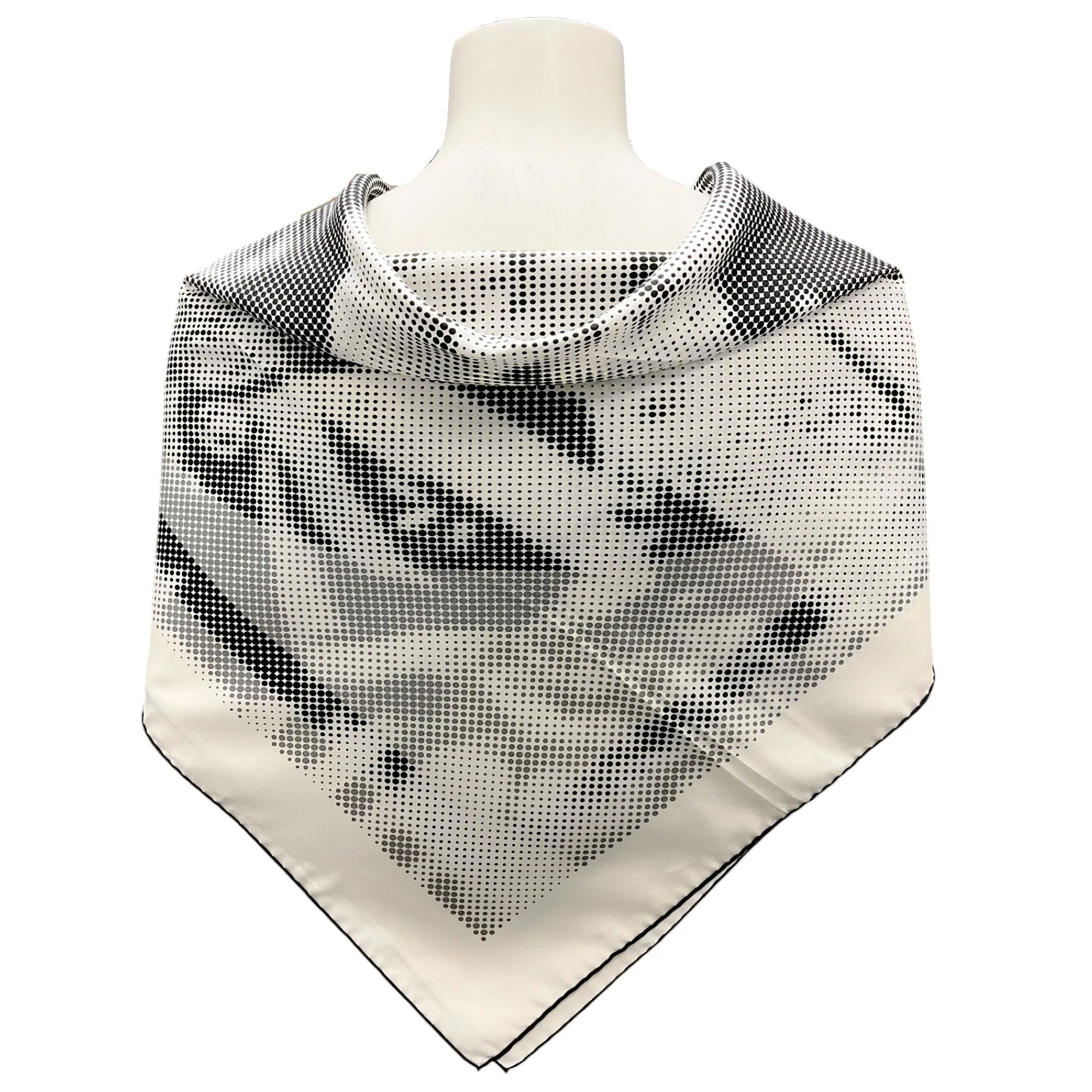 Hermes Ivory / Black Josephine Danse Print Square Silk Twill Scarf