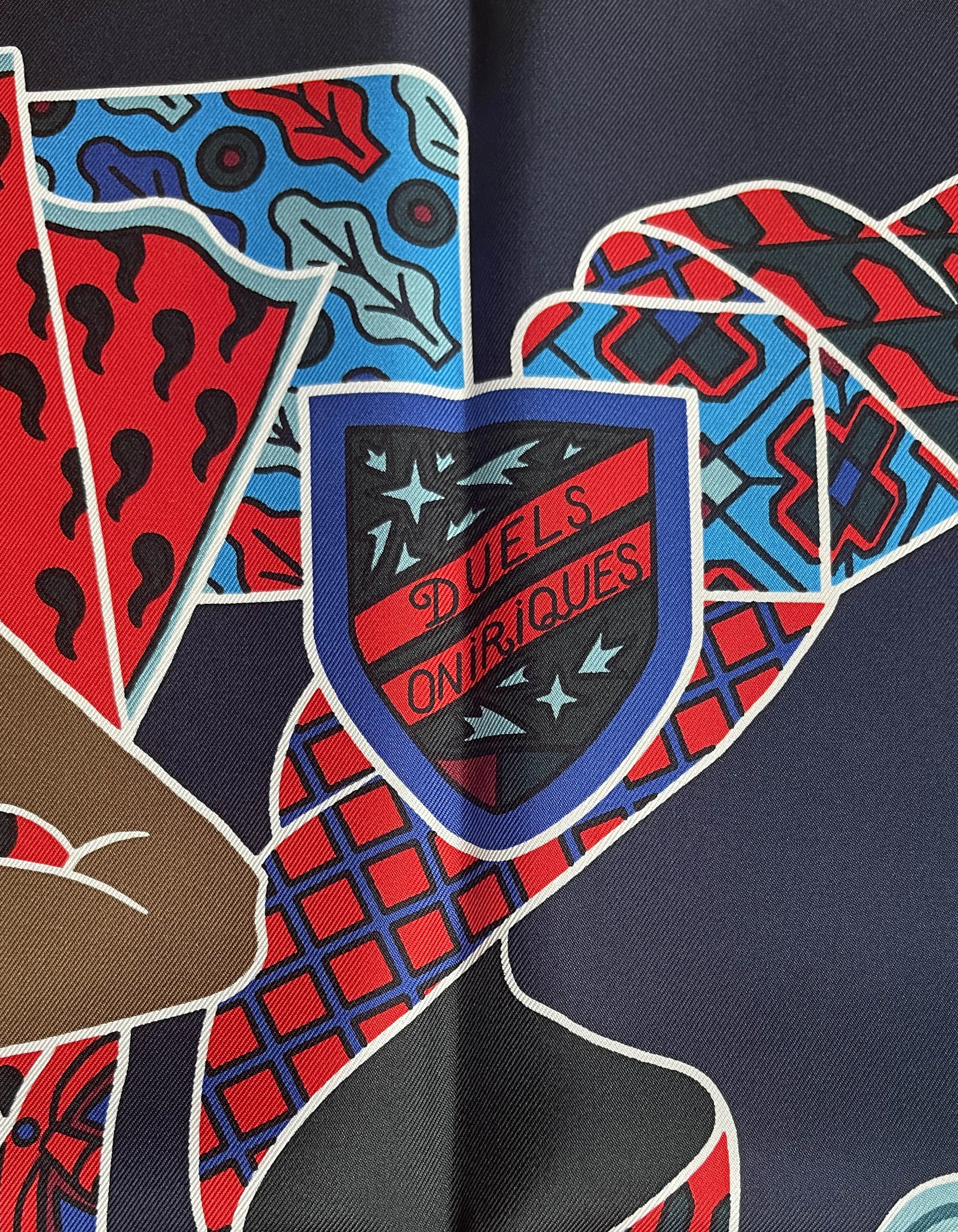 Hermes NEW Blue/Red Duels Oniriques 90cm Silk Scarf