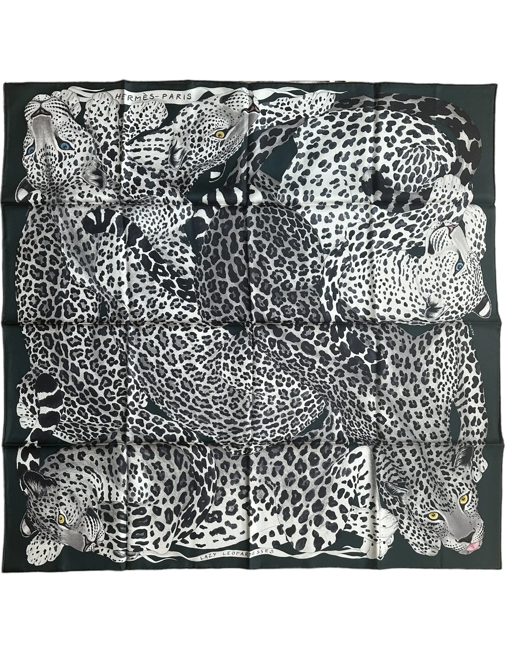 Hermes NEW Lazy Leopardesses 90cm Silk Scarf