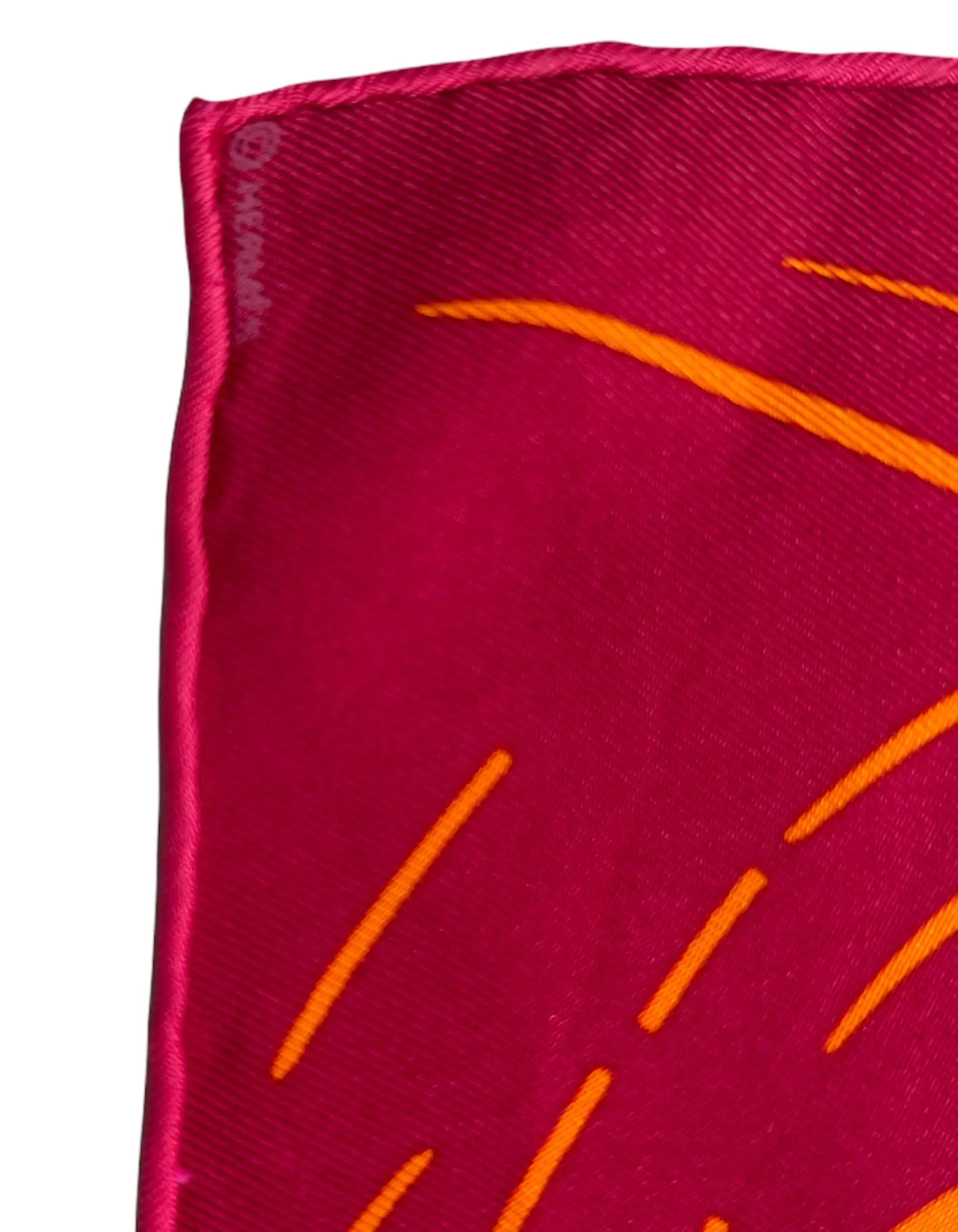 Hermes Pink Silk Pluie D'Etincelles Pocket Square