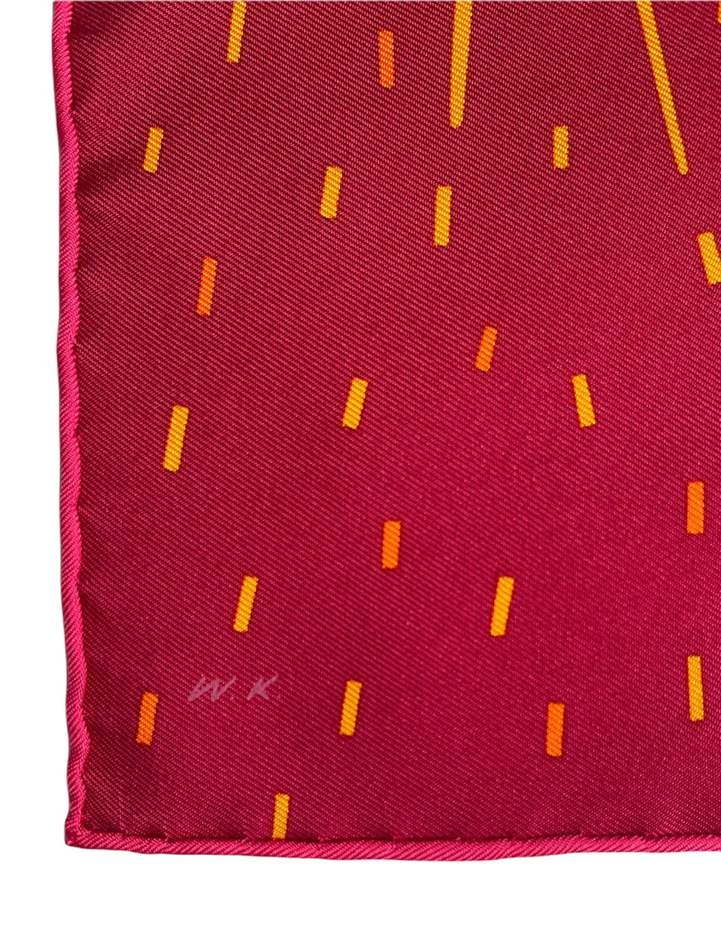 Hermes Pink Silk Pluie D'Etincelles Pocket Square