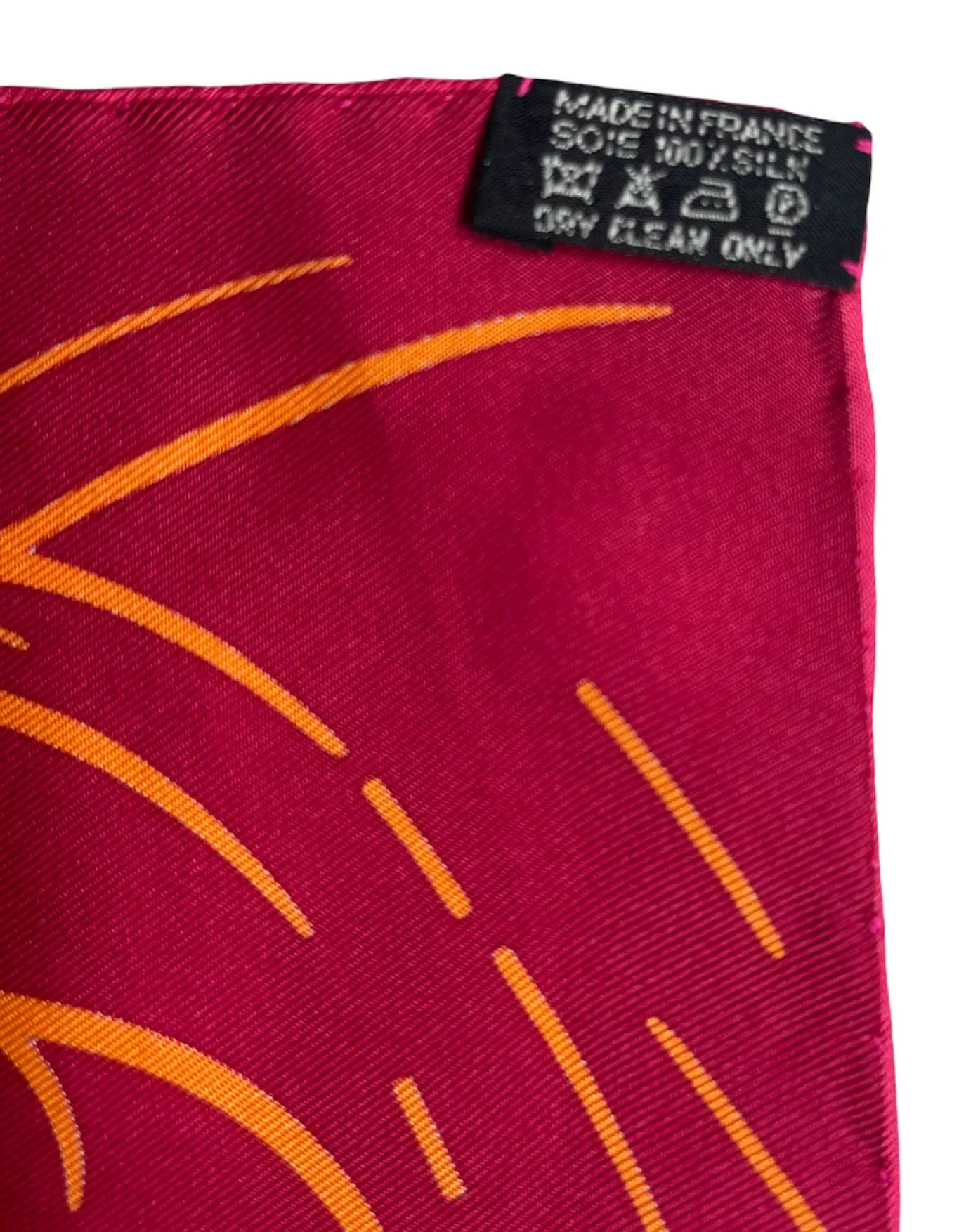 Hermes Pink Silk Pluie D'Etincelles Pocket Square