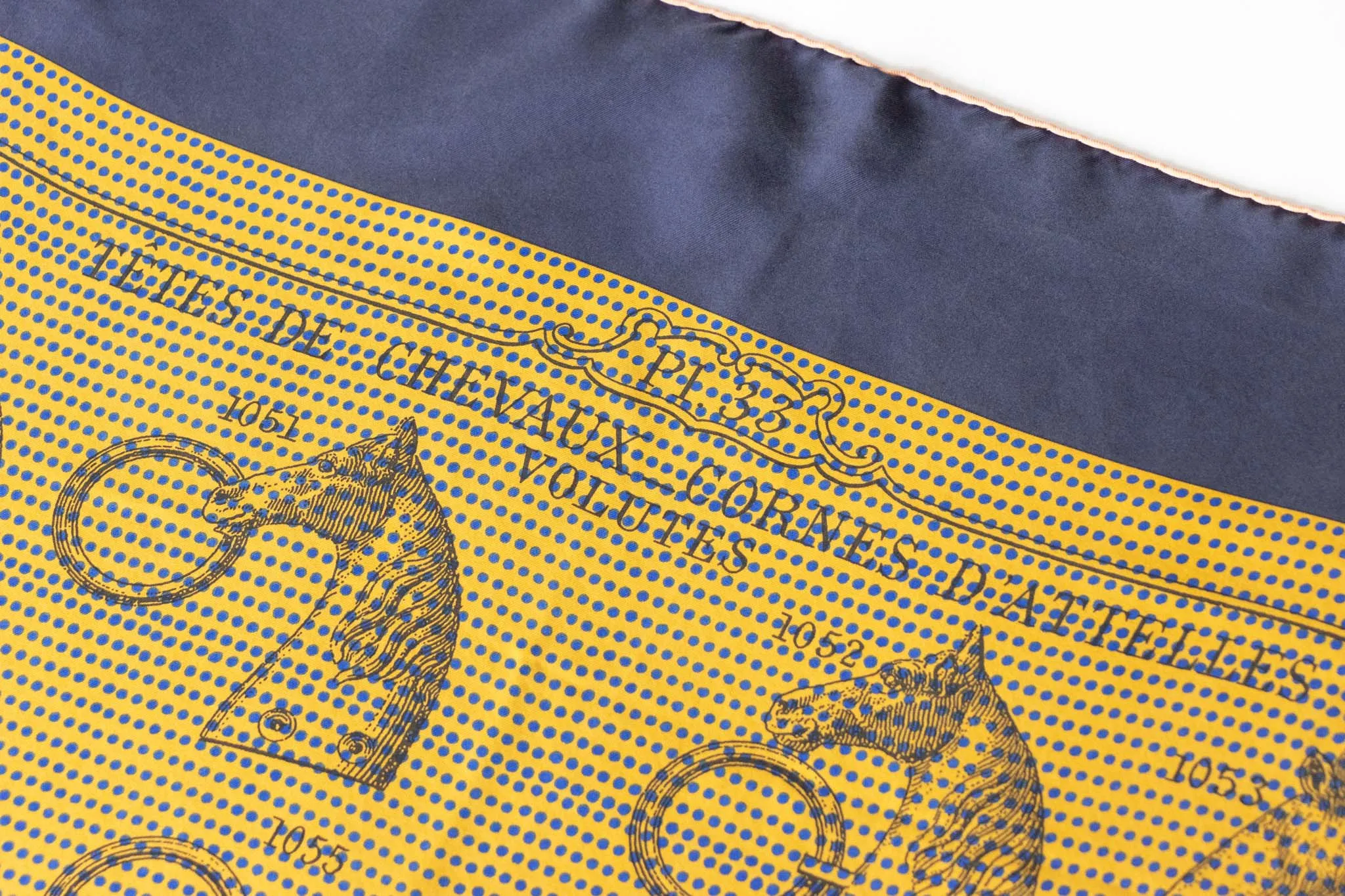 Hermes Tetes De Chevaux Cornes d'Attelles Silk Scarf