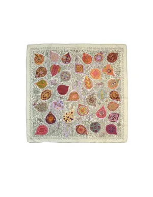 Hermes White Multi-color L'Arbre de Vie 90cm Scarf Designed by Christine Henry