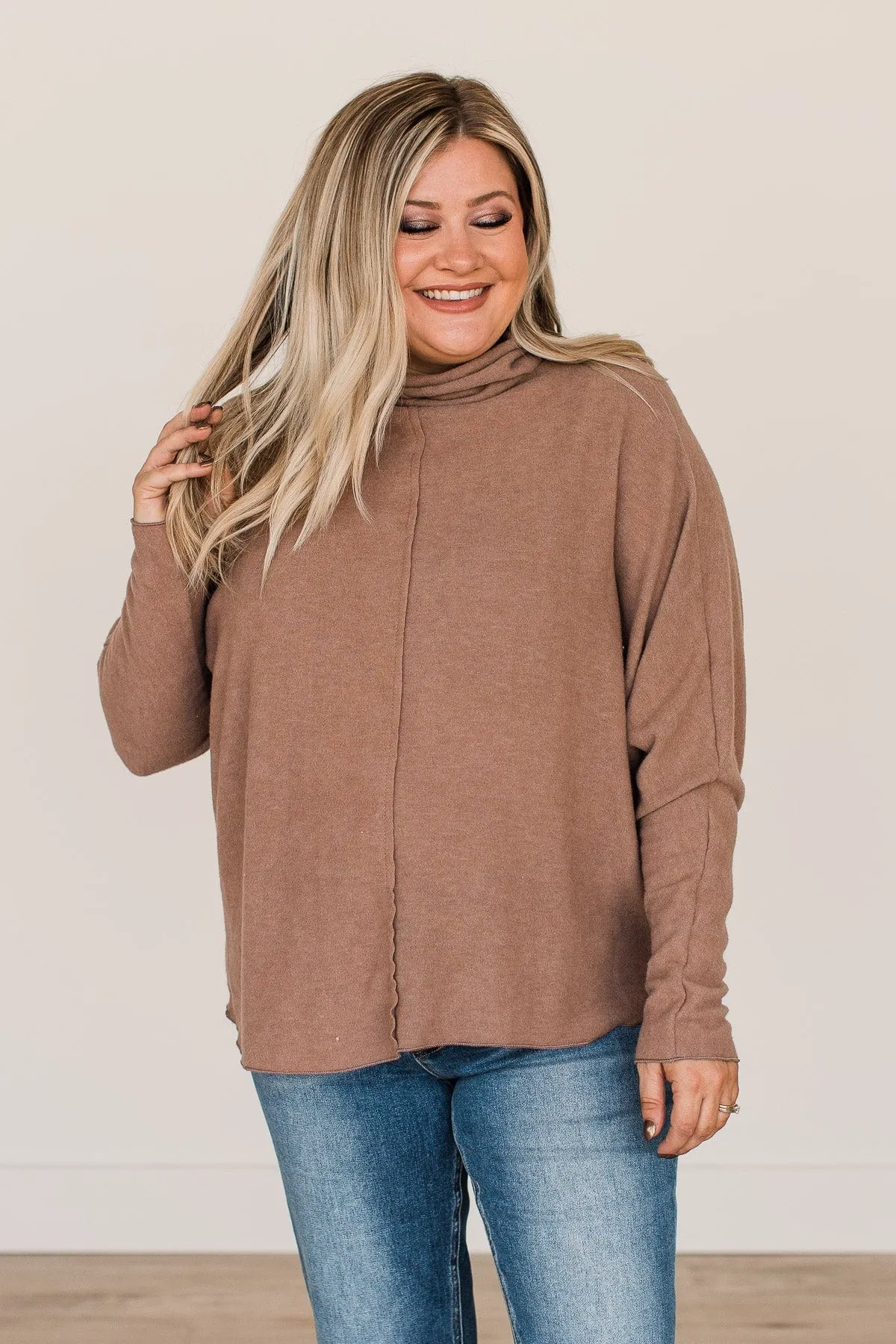 High Hopes Turtle Neck Top- Mocha