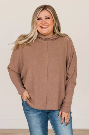 High Hopes Turtle Neck Top- Mocha