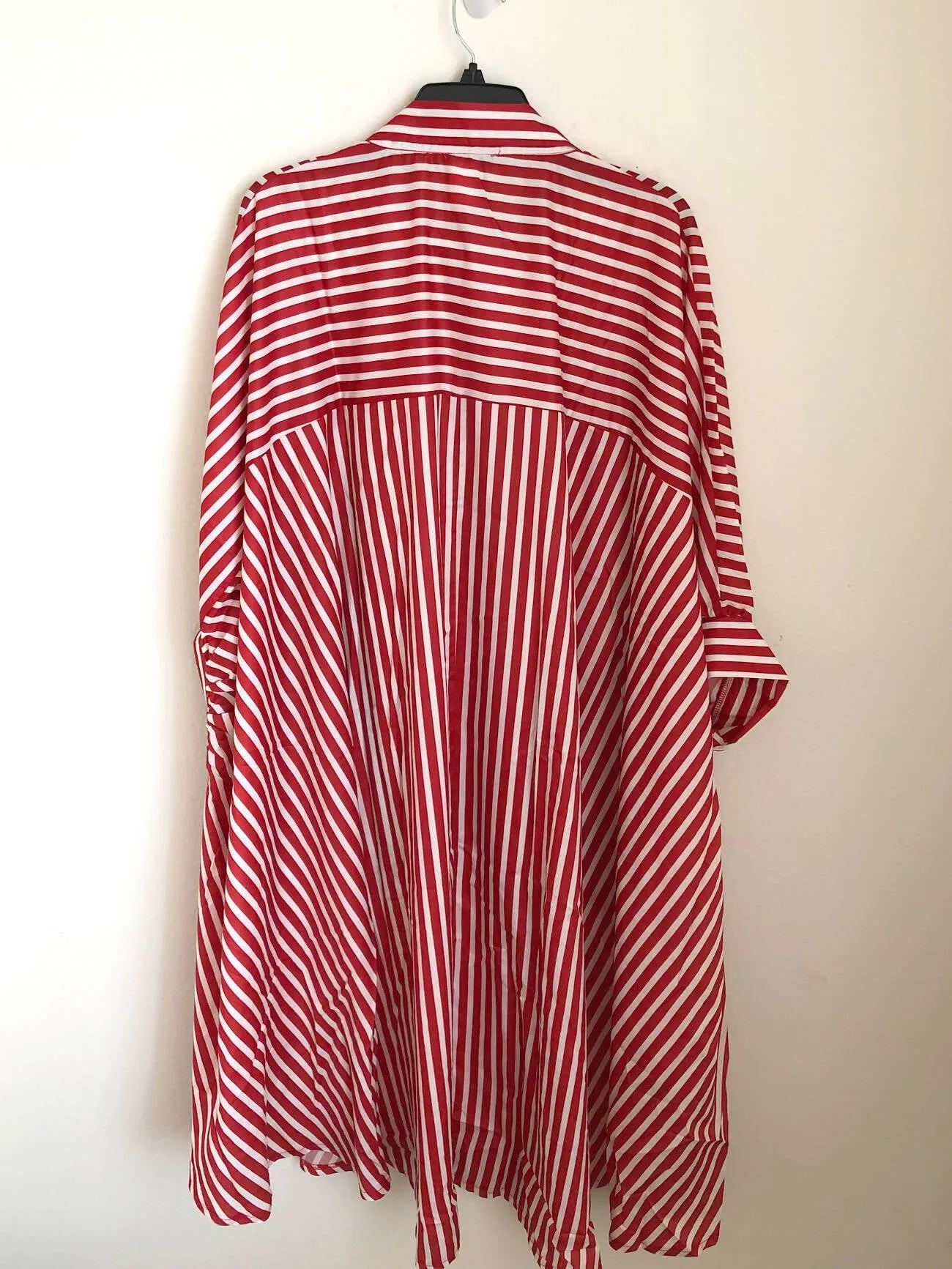 High Low Stripe roll up sleeve top