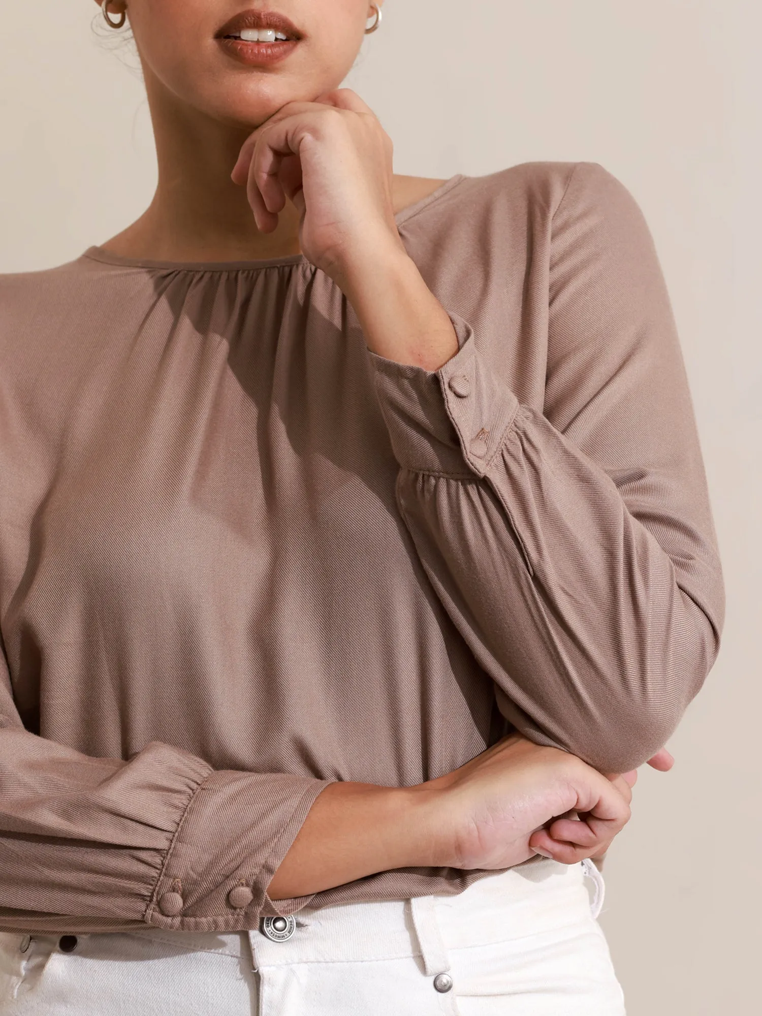 High Neck Long Sleeve Top