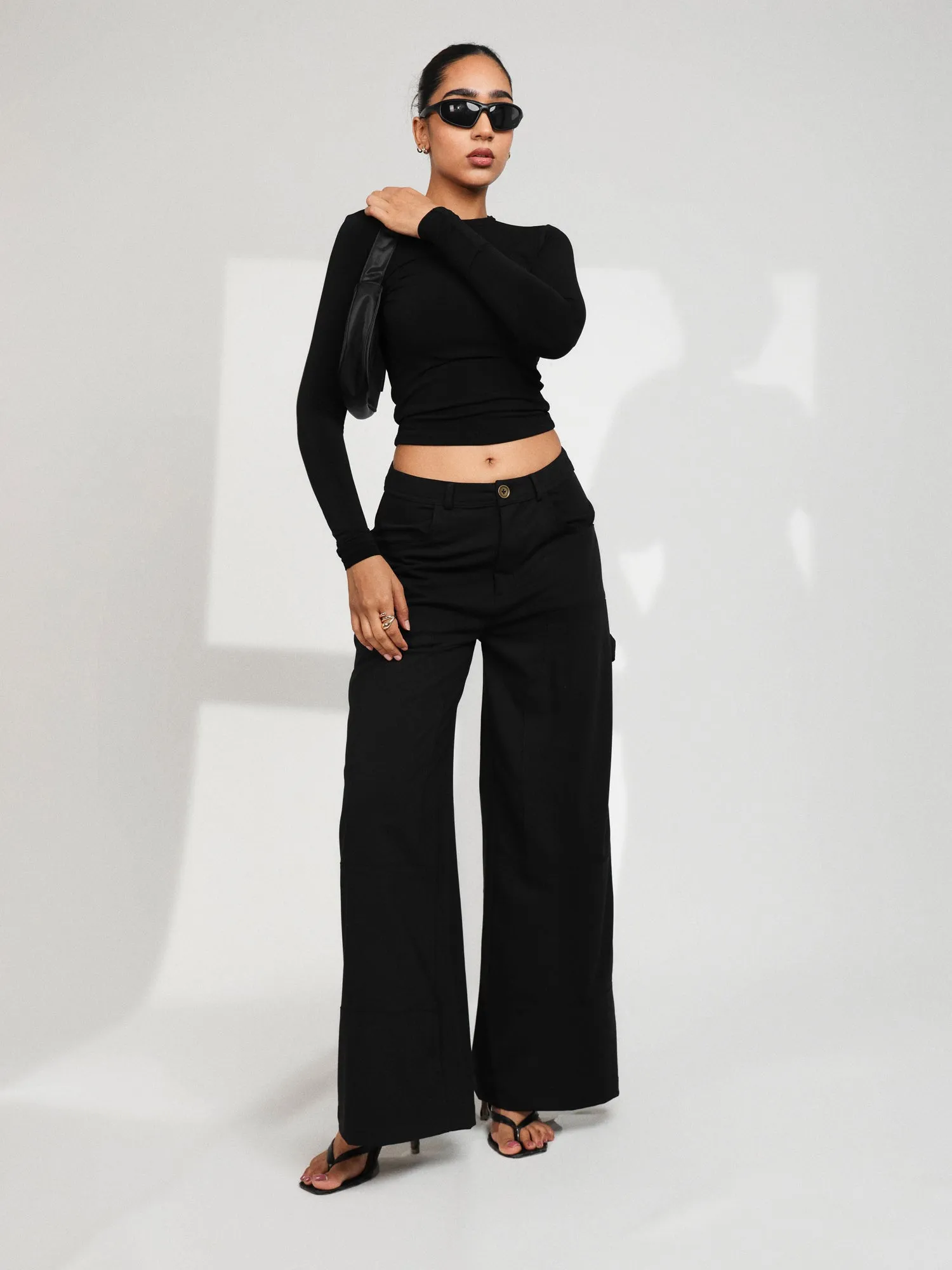 High Neck Long Sleeved Fitted Top