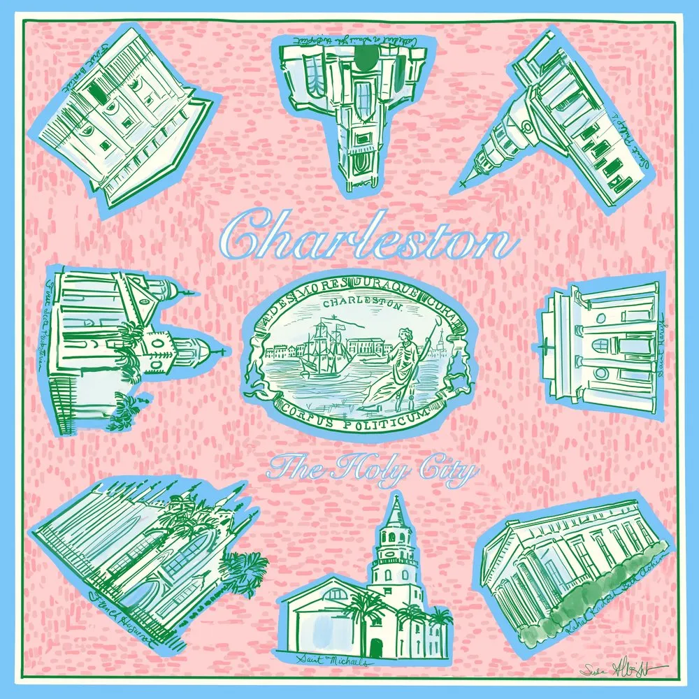 Holy City Scarf- Ivory or Pink