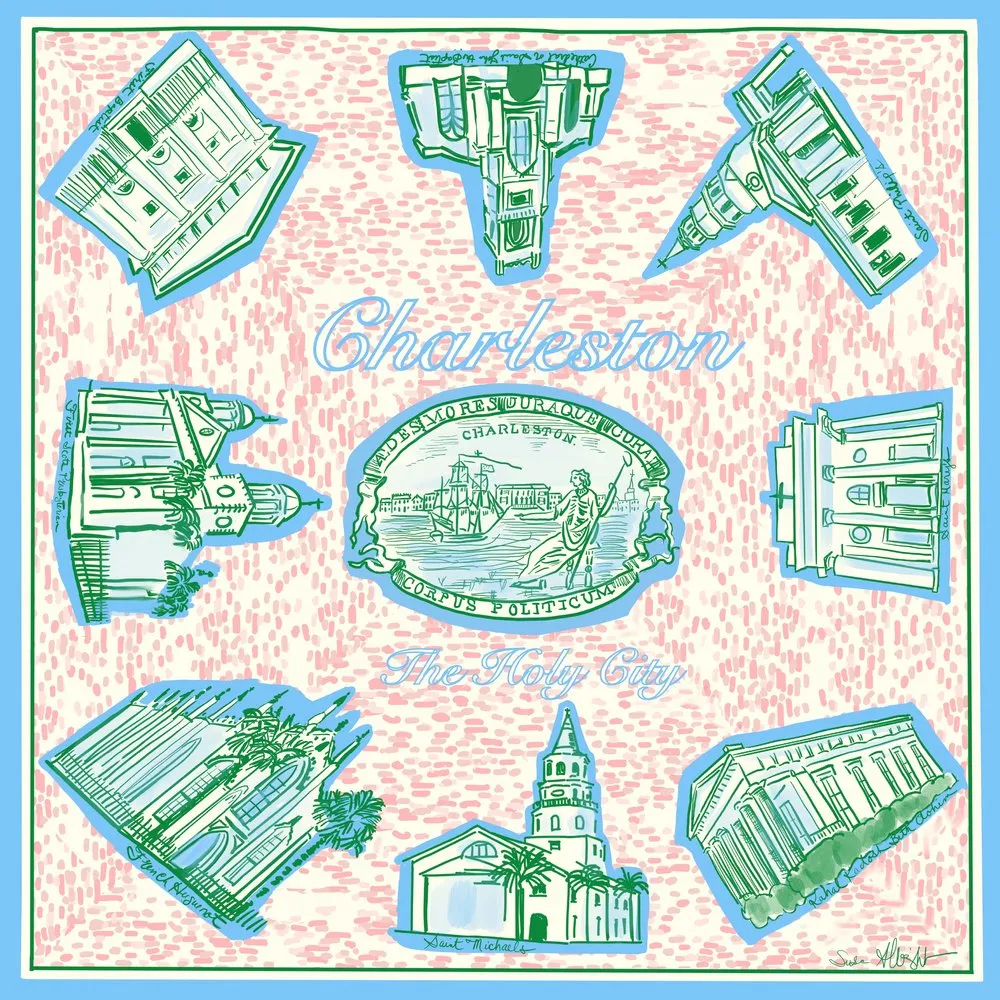 Holy City Scarf- Ivory or Pink