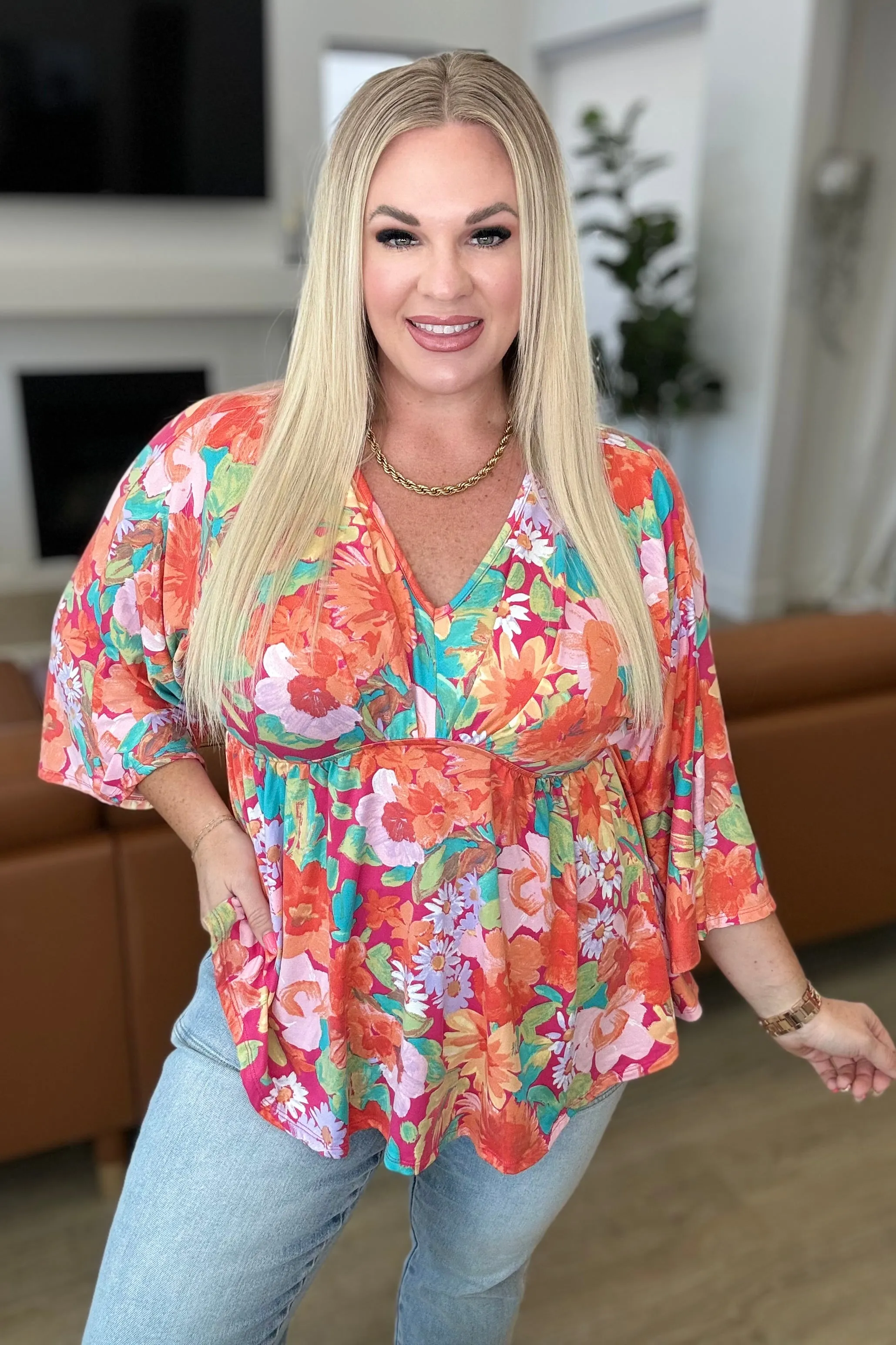In Other Words, Hold My Hand V-Neck Blouse
