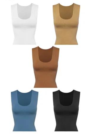 Invisible Line Square Neck Tank Top