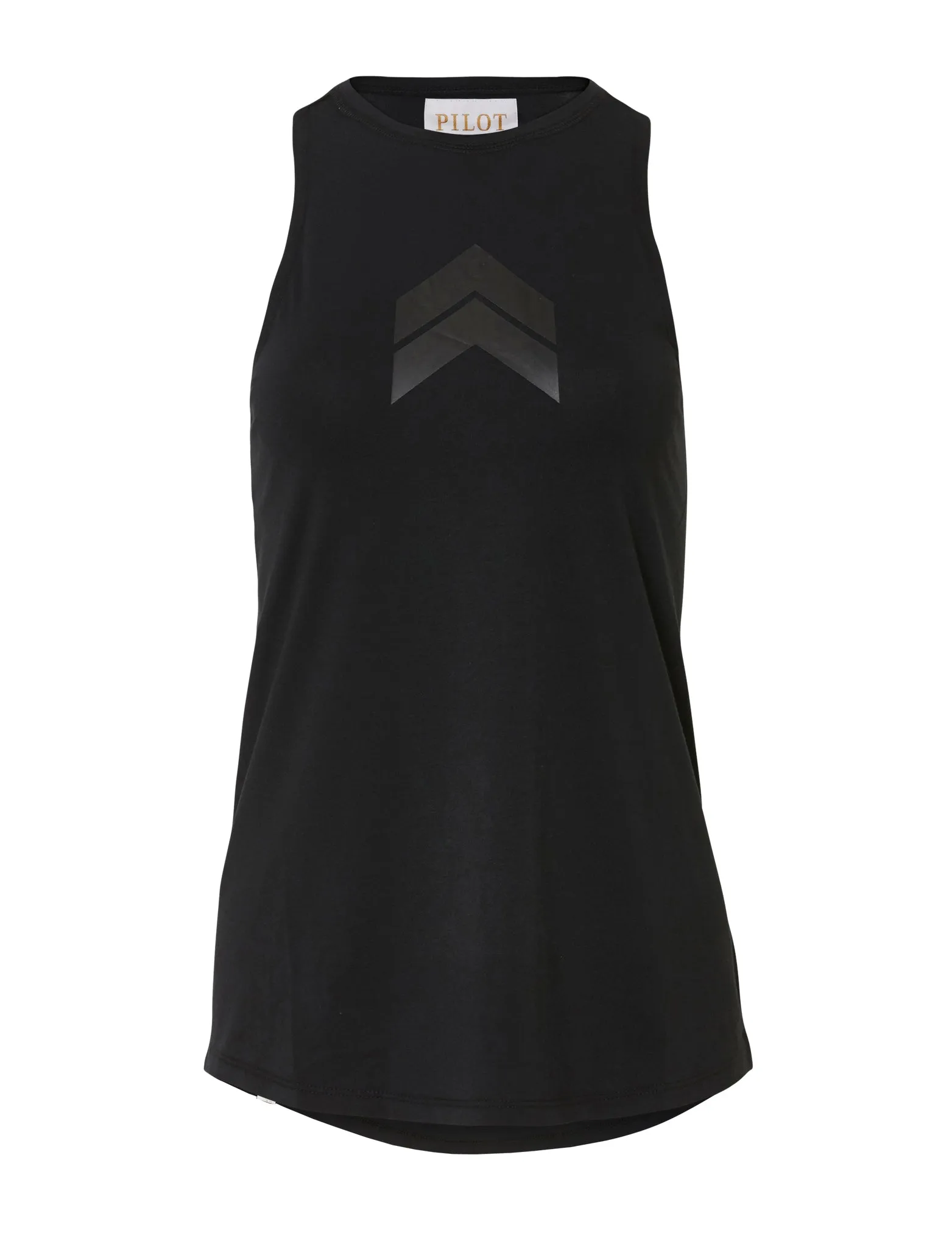 JACQUELINE HIGH NECK SINGLET - BLACK (Black Print)