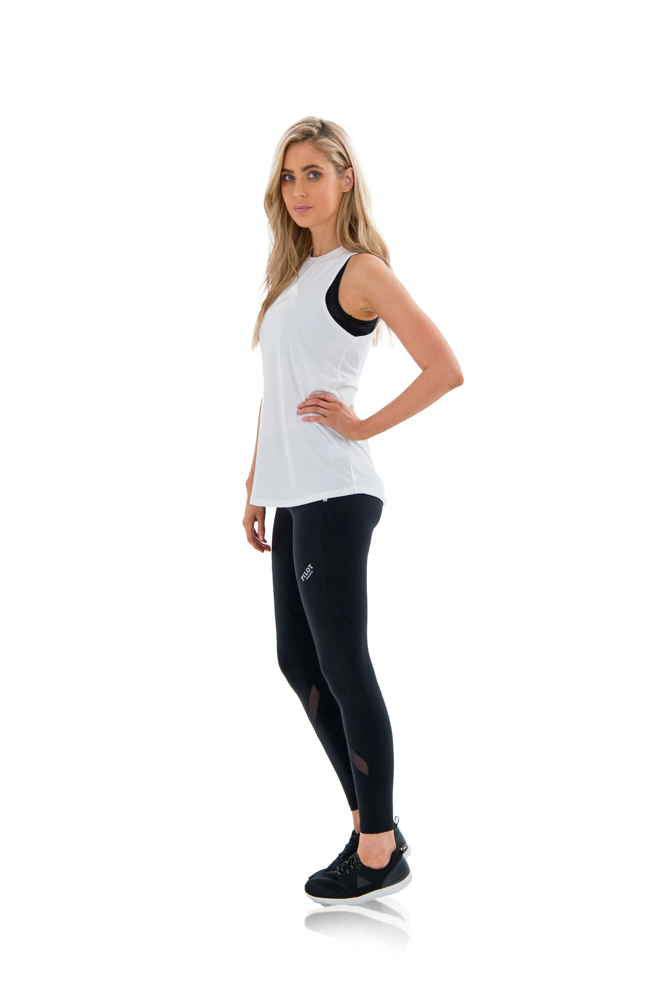 JACQUELINE HIGH NECK SINGLET - WHITE (White Print)
