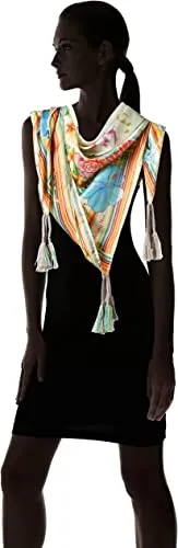 Johnny Was Scarves Square Large Silk Andra Scarf Pink Blue Flowers White New