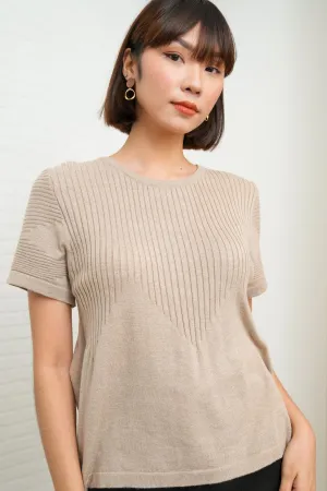 JOSEPHINE Textured Knit Top (Oat)