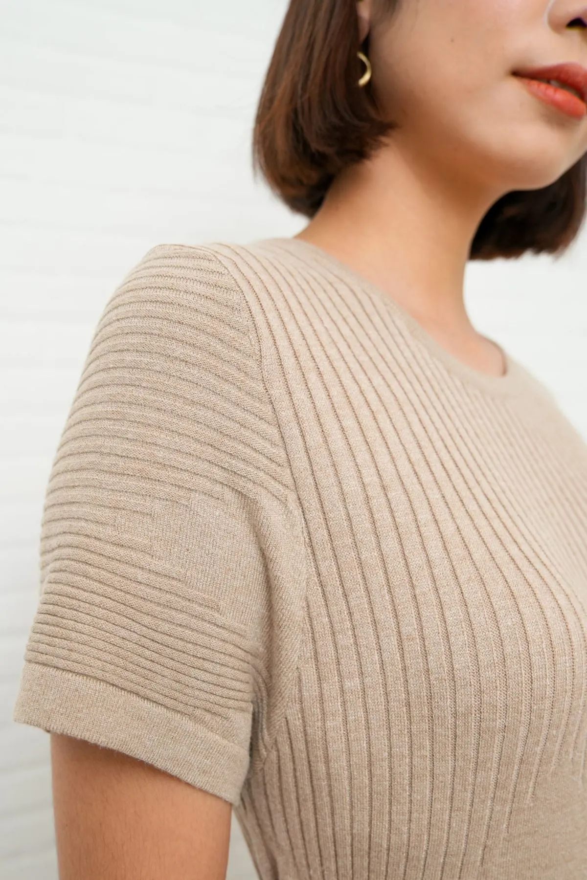 JOSEPHINE Textured Knit Top (Oat)