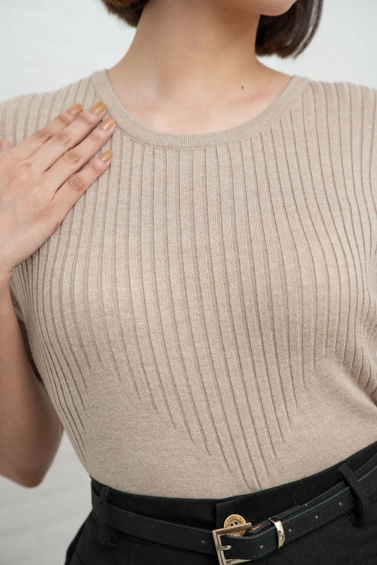 JOSEPHINE Textured Knit Top (Oat)