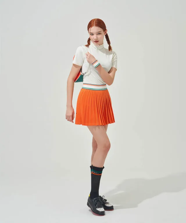 KANDINI High-neck Half Sleeve T-shirt - Cream