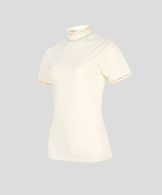 KANDINI High-neck Half Sleeve T-shirt - Cream
