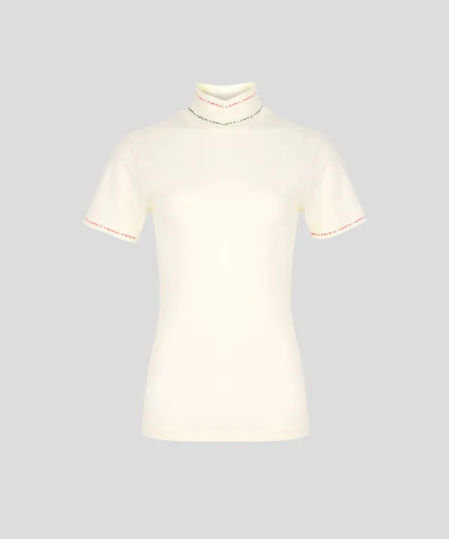 KANDINI High-neck Half Sleeve T-shirt - Cream