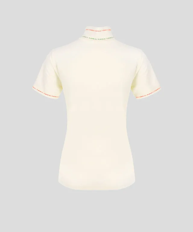 KANDINI High-neck Half Sleeve T-shirt - Cream