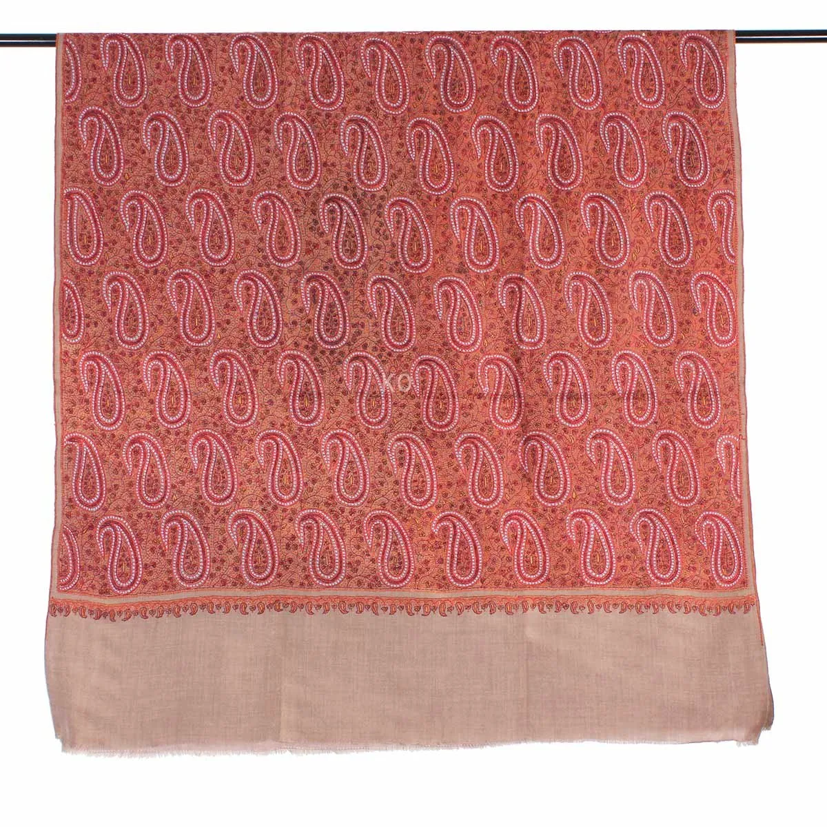 Khudrang base sangeen Paisley design sozni Embroidered Jamawar Pashmina Shawl