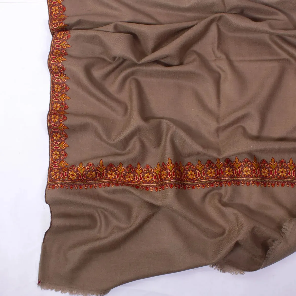 Khudrang sozni Embroidered Hashidaar Pashmina Shawl