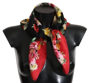 Lion Multicolor Square Silk Wrap Floral Scarf