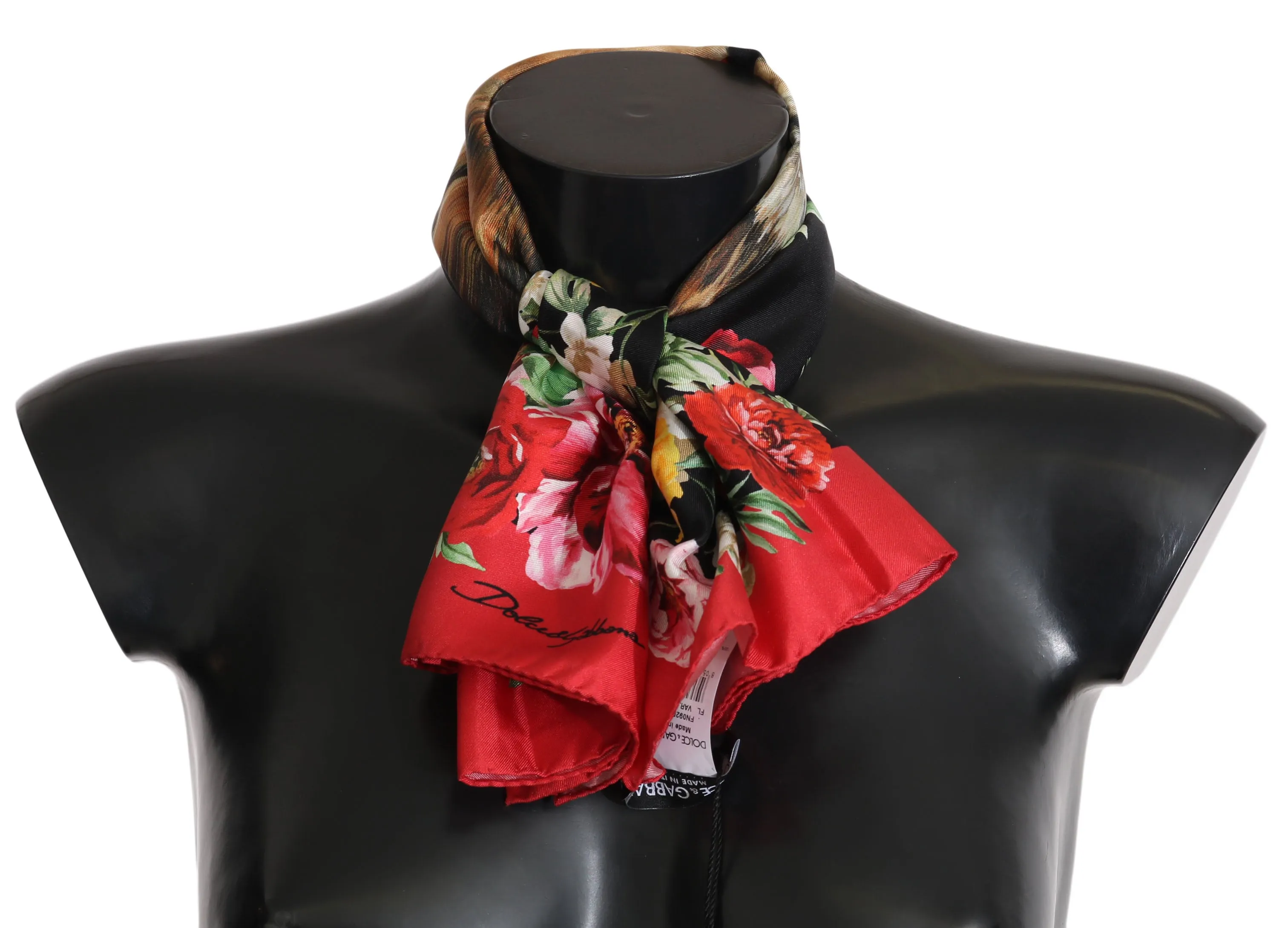 Lion Multicolor Square Silk Wrap Floral Scarf