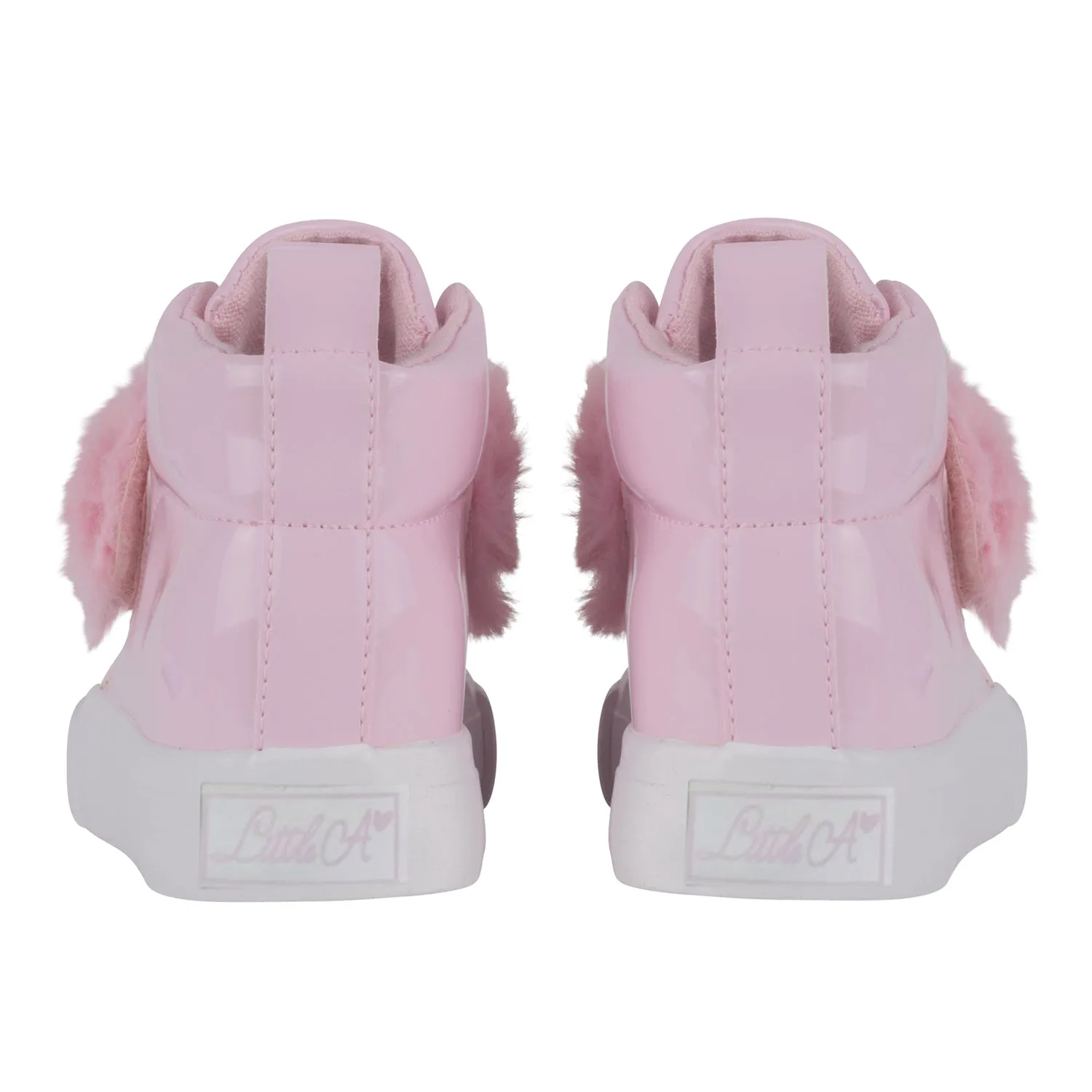 Little A Pink Fur High Tops