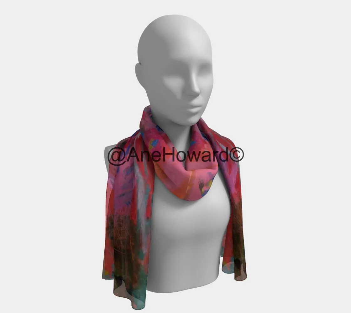Long Silk Scarf Bird of Paradise