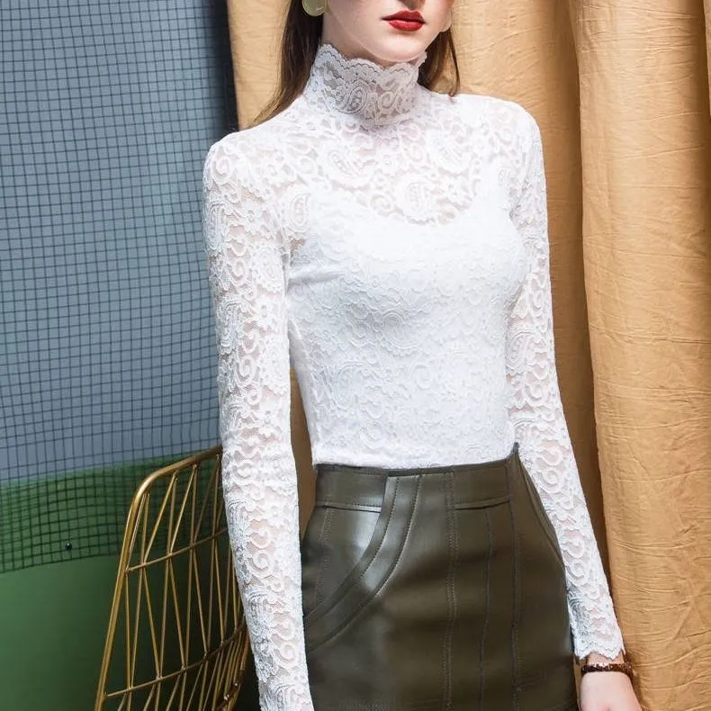 Long Sleeve Lace Blouse