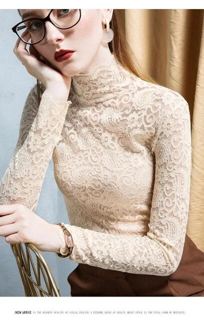 Long Sleeve Lace Blouse