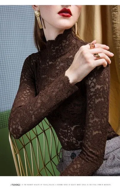 Long Sleeve Lace Blouse