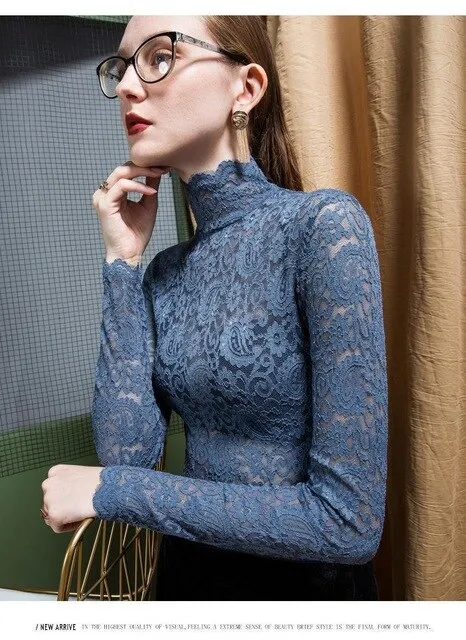 Long Sleeve Lace Blouse