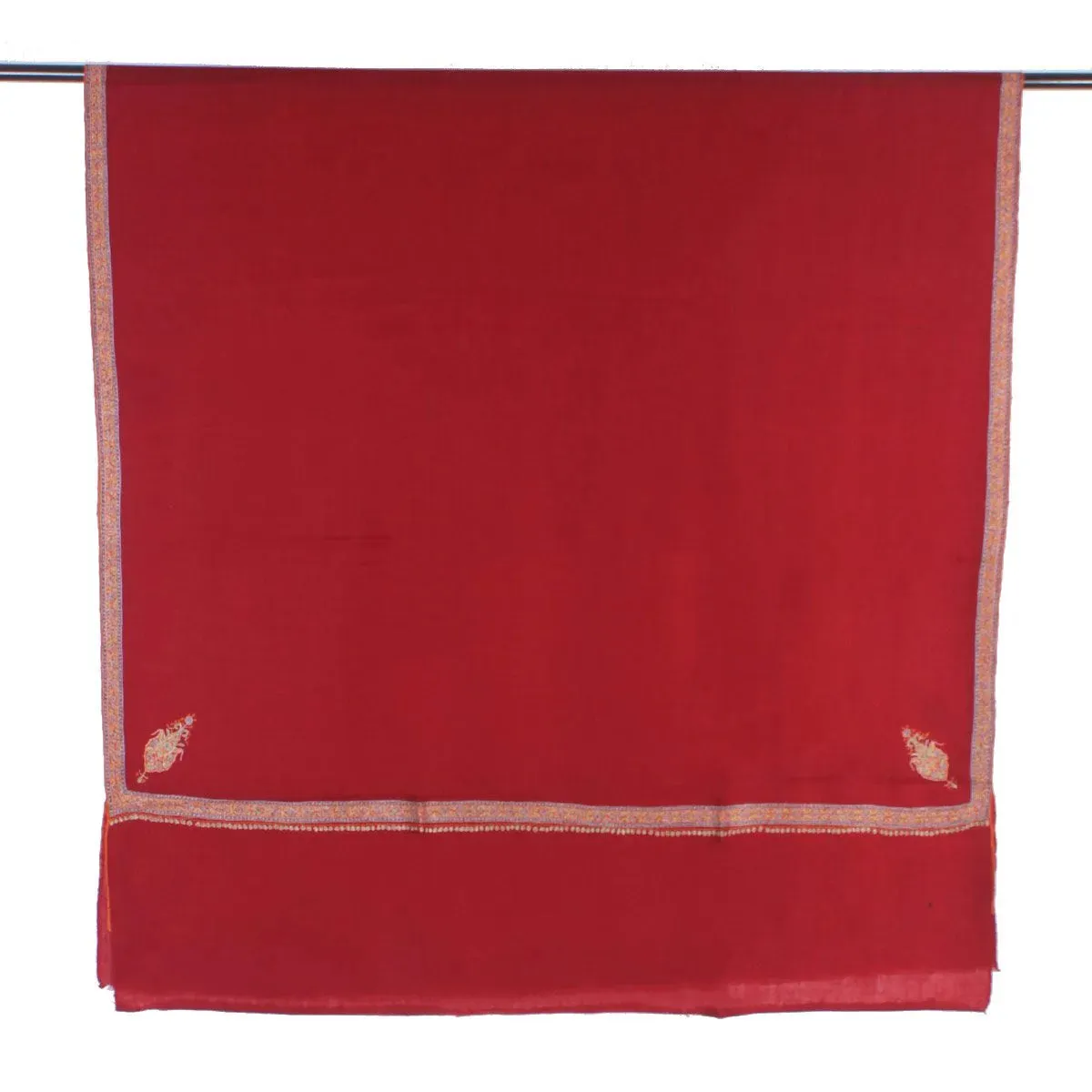 Maroon Base Zari and sozni Embroidered Jamawar Pashmina Shawl