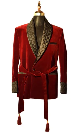 Men Maroon Smoking Jackets Dinner Party Wear Coats