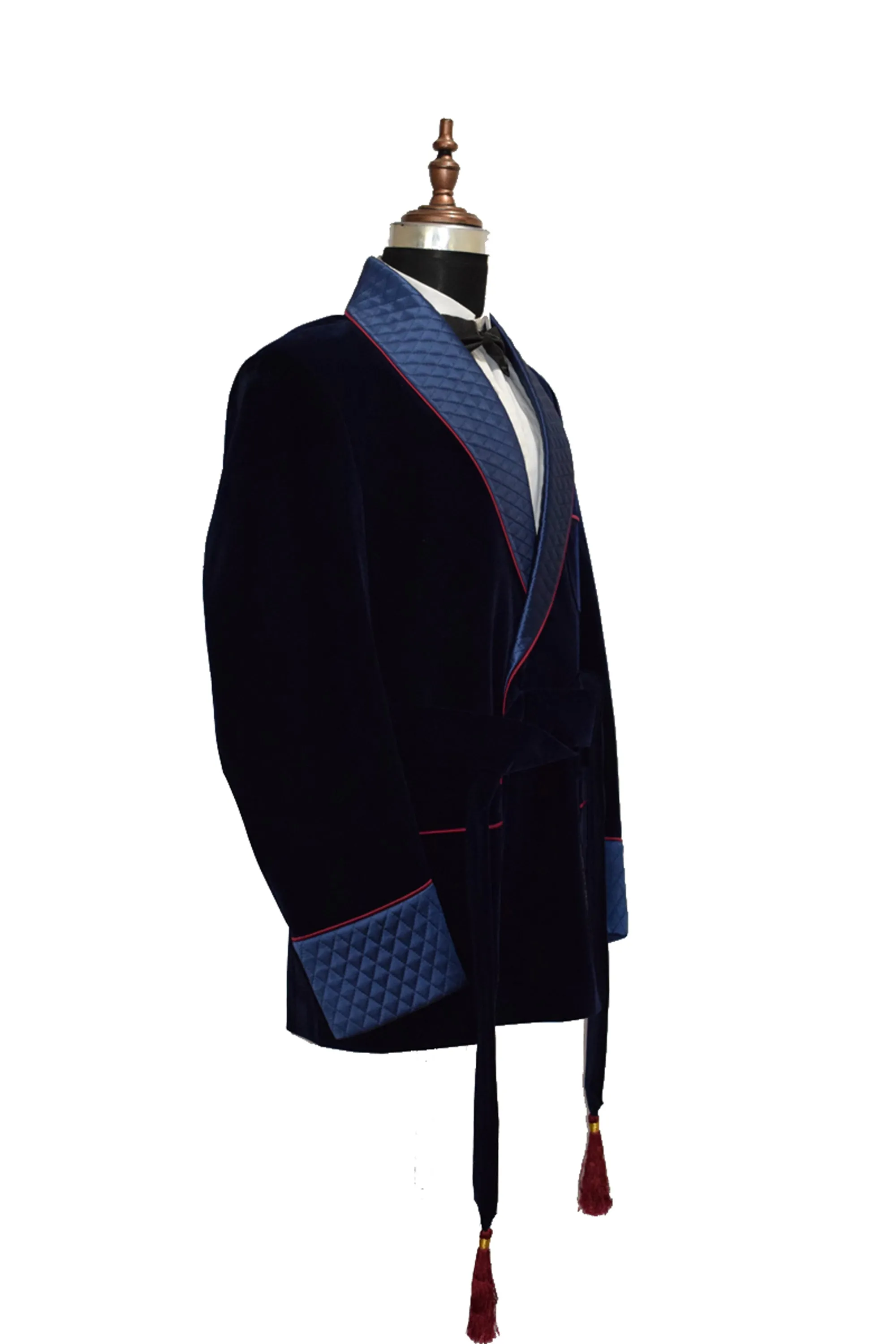 Men Navy Blue Smoking Jackets Dinner Party Wear Coat