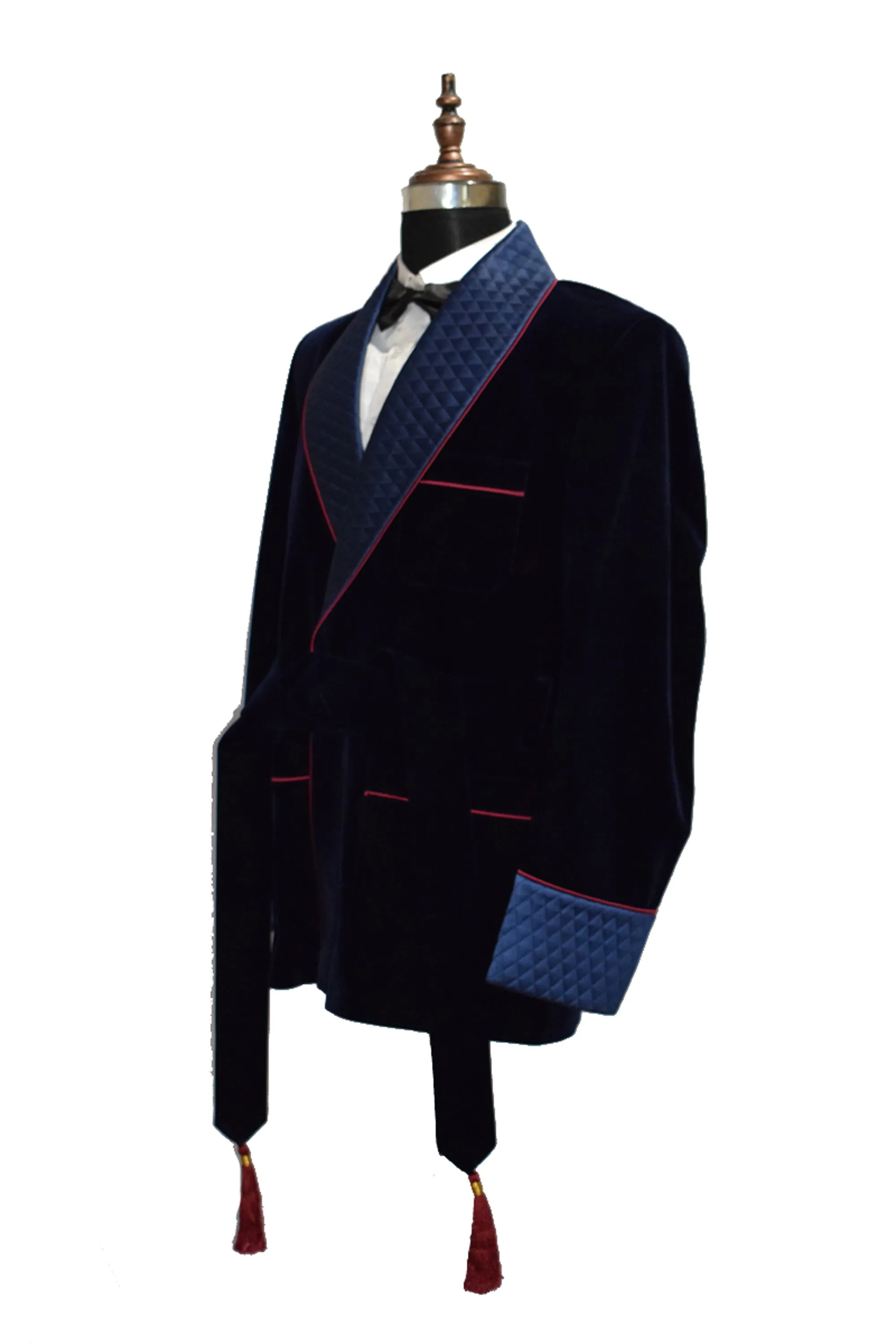 Men Navy Blue Smoking Jackets Dinner Party Wear Coat