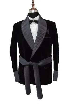 Men's Black And Grey Smoking Jackets Party Wear Blazer coat