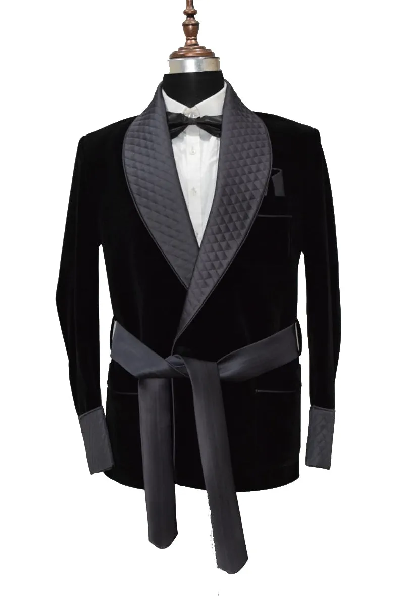 Men's Black And Grey Smoking Jackets Party Wear Blazer coat