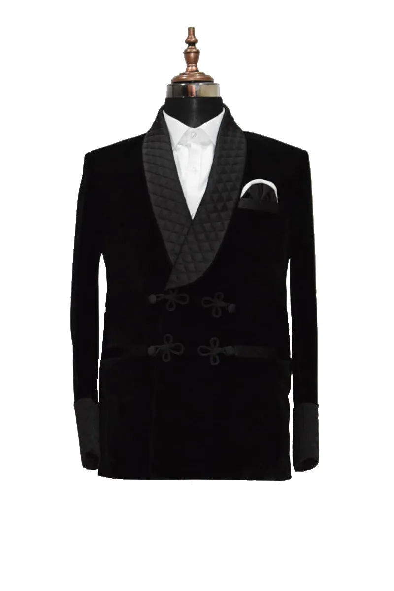 Men's Black Smoking Jackets Designer Elegant Dinner Wedding Coat
