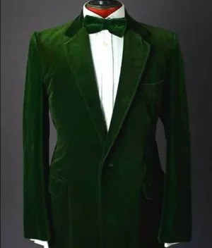 Men's Green Smoking Jackets Designer Party Wear Coat