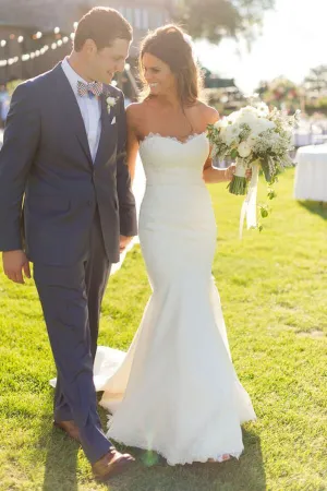 Mermaid Lace Sweetheart Wedding Dresses With Train, Bridal Gowns, MW651