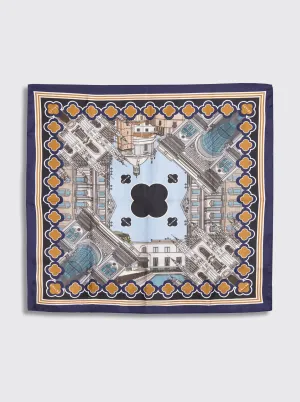 MILANO Silk Scarf Mare/Navy Large