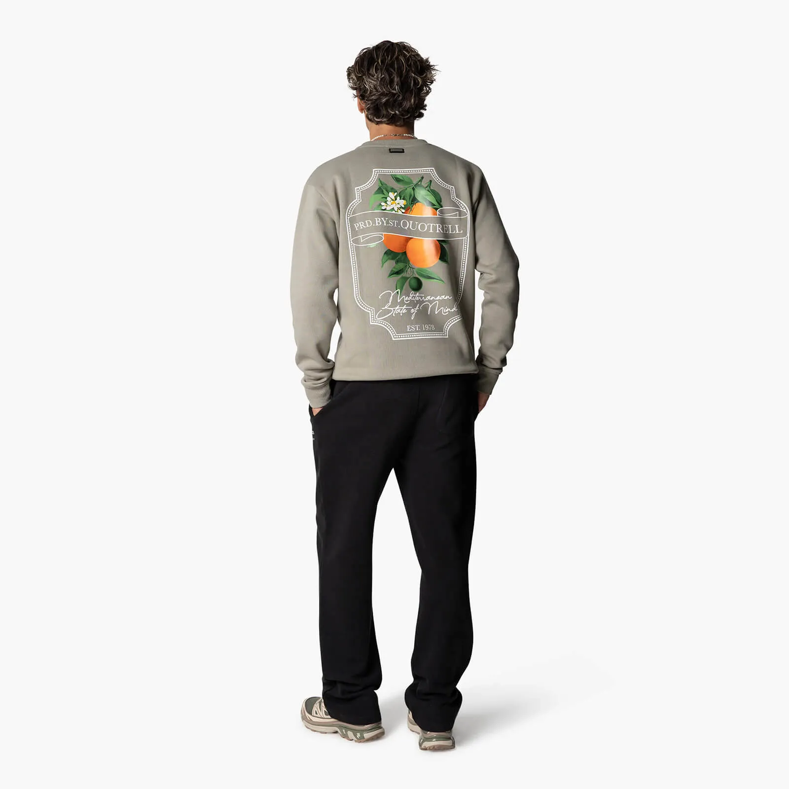 MINEOLA CREWNECK | FADED OLIVE/WHITE